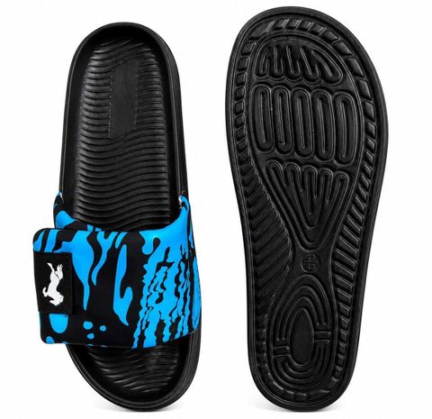zolto Men Slides (Black, Blue, Size 7) - Image 6