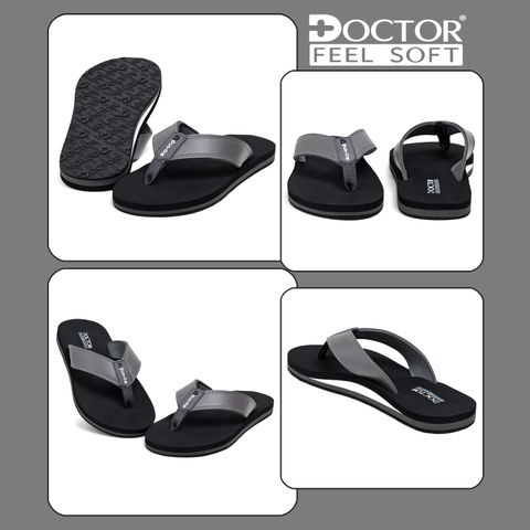 DOCTOR FEEL SOFT Orthopedic Slippers for Men | Relaxed Fit Comfort Men Slippers (Black , 8) - Image 8