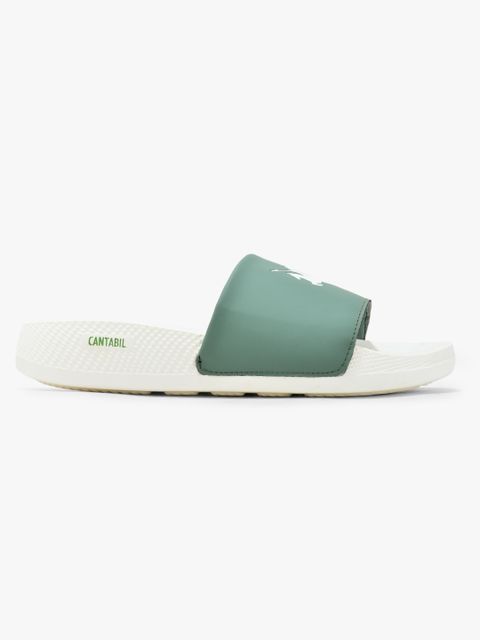 CANTABIL Men Slides (White, Green, Size 8) - Image 7