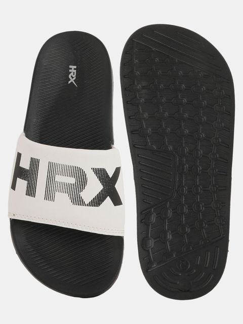 HRX by Hrithik Roshan HRX Men Slides Black White Size 8 - Image 5