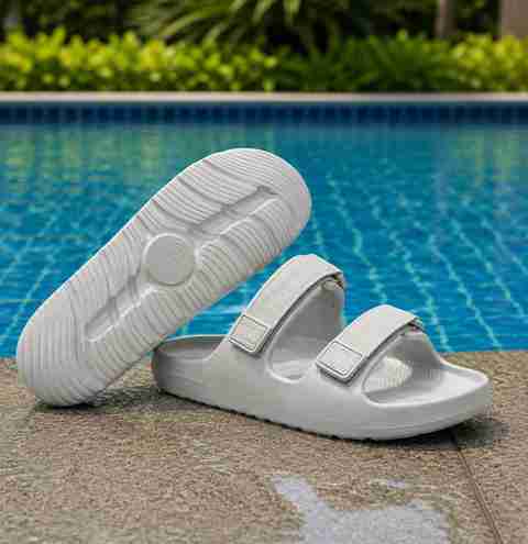 HOTSTYLE Men Slippers (Grey , 8) - Image 5