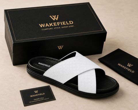 Wakefield Men Slides (White , 9) - Image 7