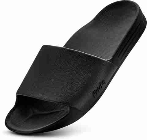 Frido Arch Comfort Slides | EVA Footbed | Non-Slip Sole Slippers For Beach & Dailywear Unisex Slides (Black , 8 UK) - Image 5