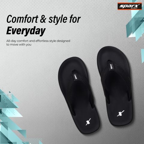 Sparx Men Flip Flops Black White Size 7 - Image 6