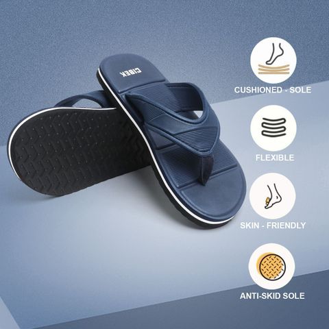 CIBEK Men Flip Flops Navy Size 8 - Image 5