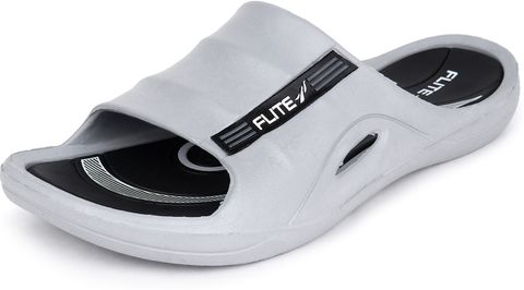 FLITE waterproof, lightweight, extra soft and comfortable Men Slides (Grey, Black , 9) - Image 6