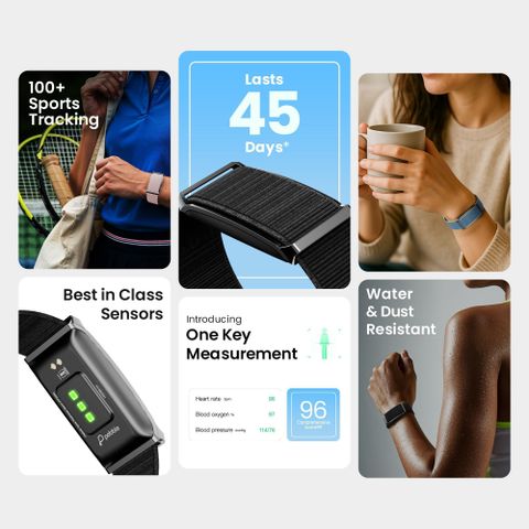 Pebble Qore Fitness Band, Blue Strap, Free Size - Image 4
