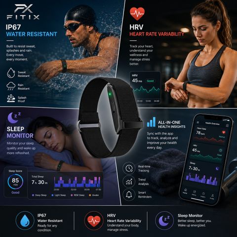 FITIX Smart Fitness Band with Heart Rate Monitoring, HRV Analysis - Image 6