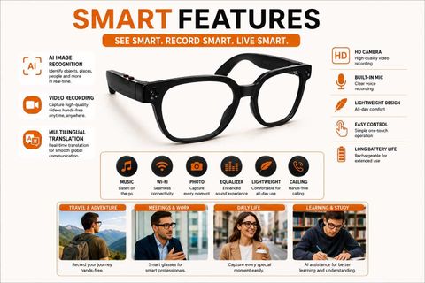 GUPTAVISION S3 ULTRA Wifi AI Smart Glasses with 8MP Camera - Image 4