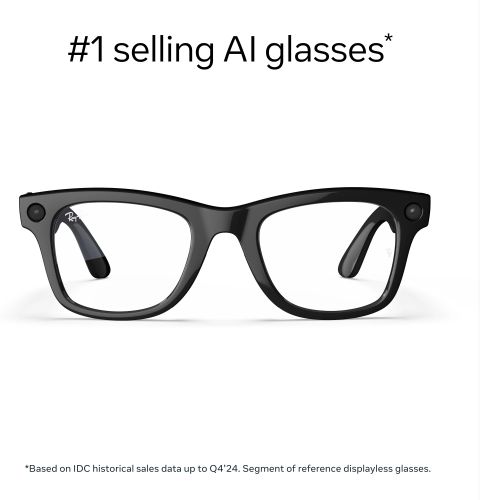 Ray-Ban Meta Wayfarer Gen 1 Smart Glasses (Shiny Black, Clear) - Image 6