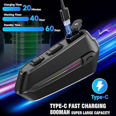 Edyell C5S-Black Helmet Bluetooth Headsets (MBH-C5S001) Helmet bluetooth device with Earphone, Hands Free Calling (5 m 40 hours) - Image 7