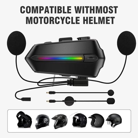 Edyell C5S-Black Helmet Bluetooth Headsets (MBH-C5S001) Helmet bluetooth device with Earphone, Hands Free Calling (5 m 40 hours) - Image 8