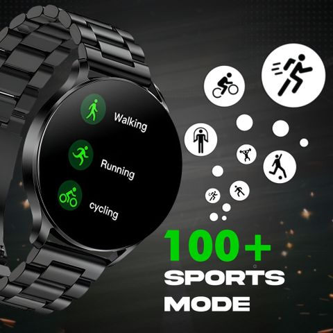 Melbon Active 2 Smart Watch for Men & Women with Bluetooth Calling Heart Rate Monitor Smartwatch (Black Strap, Free Size) - Image 7