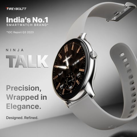 Fire-Boltt Ninja Talk 35.3mm (1.39) Round Bluetooth Calling Metal Body,120 Sports Modes Smartwatch (Grey Strap, 1.39 - Image 6
