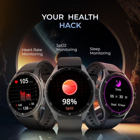 beatXP Vega Neo 1.43'' Super AMOLED Display with BT Calling, AI Voice Assistant & IP68 Smartwatch (Electric Black Strap, Free Size) - Image 7