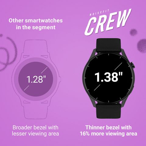 Noise Crew 1.38 Round Display with Bluetooth Calling, Metallic finish, IP68 Rating Smartwatch (Blush Beige Strap, Regular) - Image 6