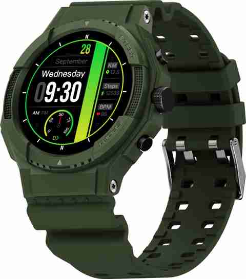 Fire-Boltt Quest 35.3mm (1.39 inch) Display, GPS, BT call, 100+ Sports Modes, Rugged Smartwatch (Military Green Strap, Free Size) - Image 2