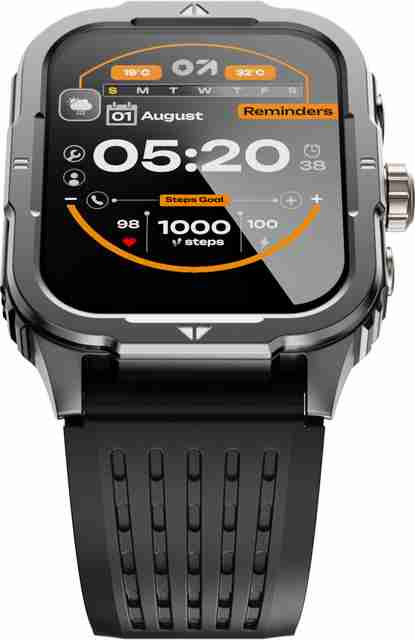 GOBOULT Tuff Rivet Smartwatch 1.9" HD Display, Jet Black - Image 5