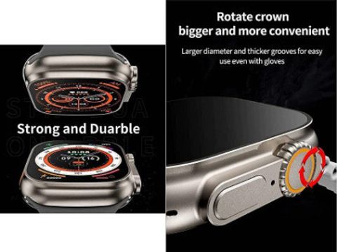 RLS T800 Android Smart Watch Men 5G Network BT Call GPS X8 Ultra S9 Smartwatch (Orange Strap, Free Size) - Image 3