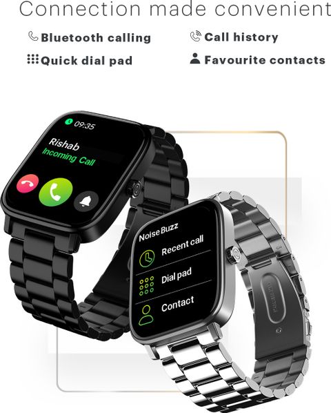 Noise Icon 2 Elite Edition 1.8'' Display with Metallic Body and Bluetooth Calling Smartwatch (Elite Black Strap, Regular) - Image 6