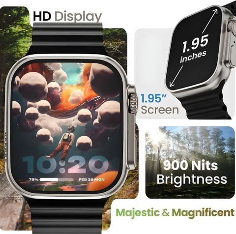 MAHAGURU T800 ULTRA SMART WATCH Smartwatch (BLACK Strap, FREE) - Image 6