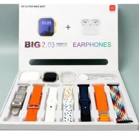 VANZARA I20 Ultra Smartwatch Combo Pack Wireless Earbuds & Premium Straps D272 Smartwatch (Multicolor Strap, Free Size) - Image 3