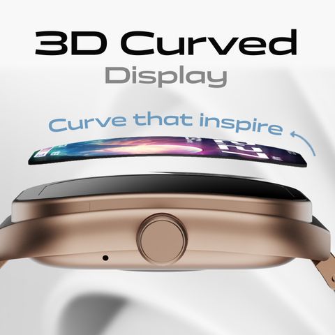 GOBOULT Trail 2.01'' 3D Curved HD Display, Working Crown, Health Monitor, IP68 Smartwatch (Rose Gold Strap, Free Size) - Image 7