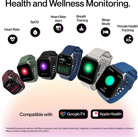 Ambrane Wise Eon Pro1.85 lucid display with BT calling Smartwatch (Navy Blue Strap, Regular) - Image 7