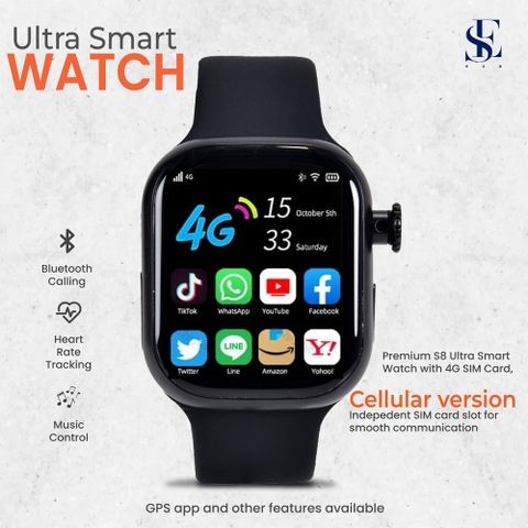SEHUB WS10 S9 The Premium Smart Watch is packed with power: 4G/5G SIM, 8GB RAM, 128 GB Smartwatch (Black Strap, 49MM) - Image 6