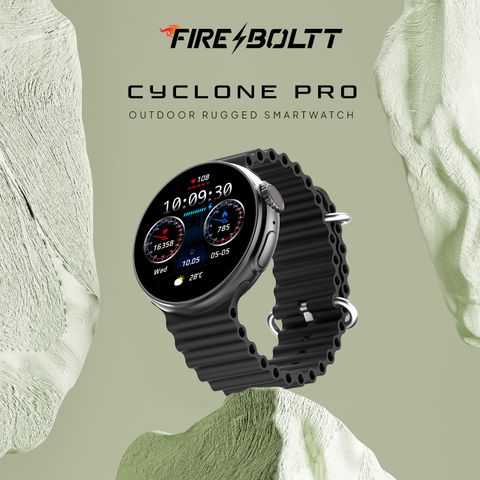 Fire-Boltt Cyclone Pro, 36.3mm (1.43) AMOLED display, 466*466 px resolution, 123 Sports Smartwatch (Black Strap, Free Size) - Image 6