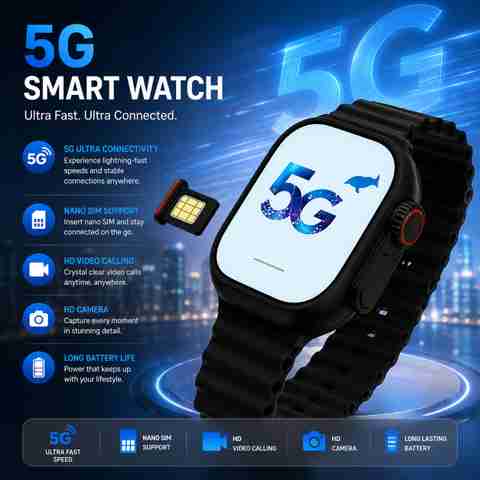 SEHUB WS10 Ultra 5G Smartwatch, 8GB RAM, 128GB Storage, Black 49mm - Image 2