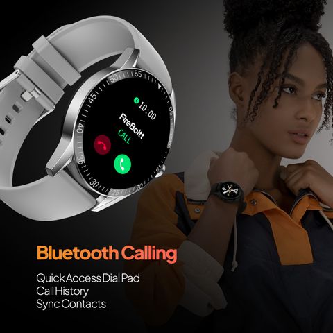 Fire-Boltt Talk 35.3mm (1.39) Bluetooth Calling with SpO2, Metal Body & Luxury Design Smartwatch (Milange Grey Strap, 46) - Image 8