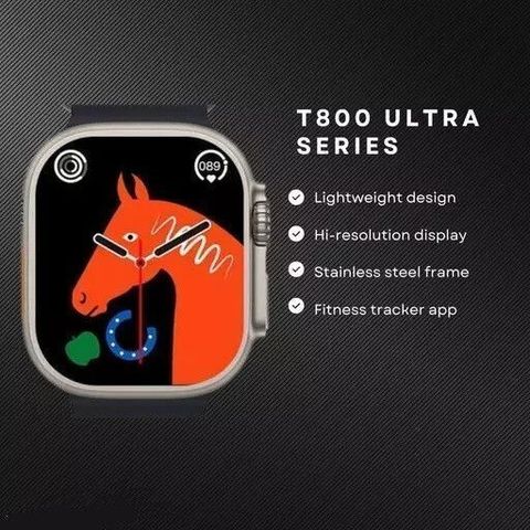 MAHAGURU TRADERS T800 ULTRA Smart Watch (Black Strap, Free Size) - Image 4