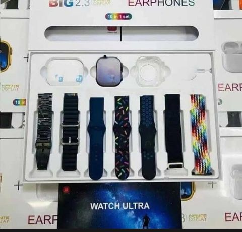 VANZARA I20 Ultra Smartwatch Combo Pack Wireless Earbuds & Premium Straps D272 Smartwatch (Multicolor Strap, Free Size) - Image 6