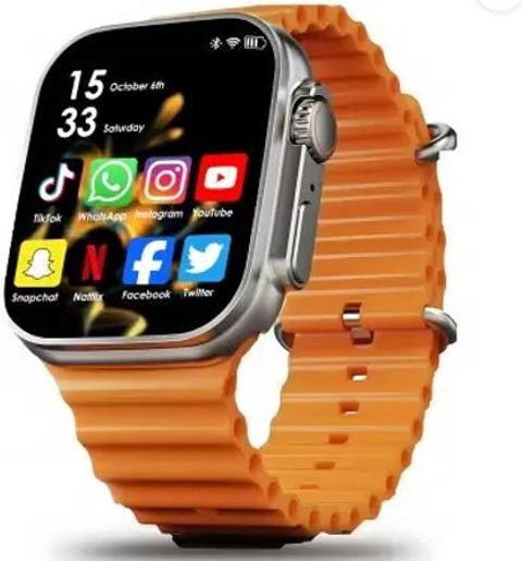 RLS T800 Android Smart Watch Men 5G Network BT Call GPS X8 Ultra S9 Smartwatch (Orange Strap, Free Size) - Image 4