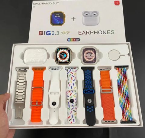 VANZARA I20 Ultra Smartwatch Combo Pack Wireless Earbuds & Premium Straps D272 Smartwatch (Multicolor Strap, Free Size) - Image 5