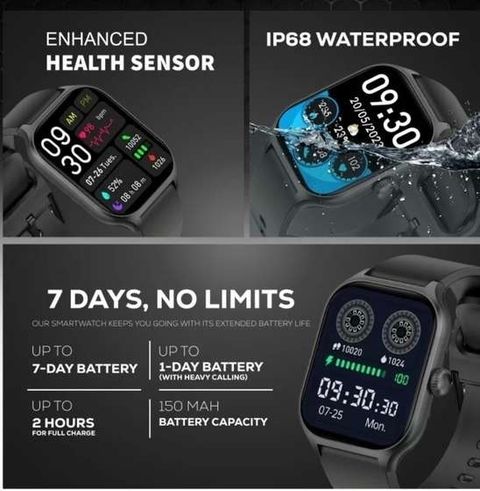Vedaantron A1 Full Touch Smartwatch for Women | Elegant Digital Watch for Girls Daily Use Smartwatch (Black Strap, Free Size) - Image 7