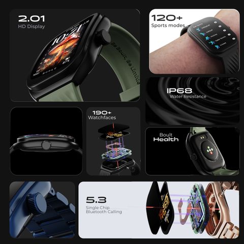 GOBOULT Trail 2.01'' 3D Curved HD Display, Working Crown, Health Monitor, IP68 Smartwatch (Rose Gold Strap, Free Size) - Image 6