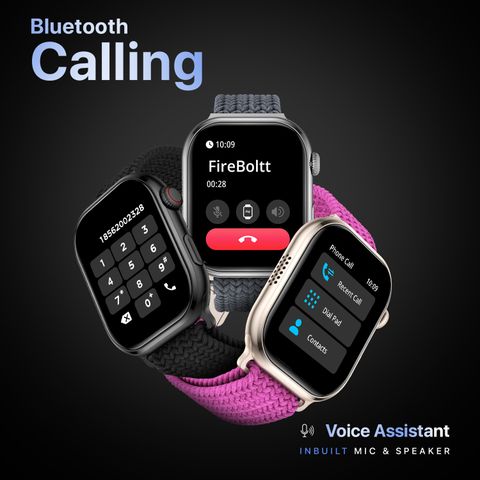 Fire-Boltt Brillia Pro 51.3mm (2.02) Largest AMOLED Display, Bluetooth Calling,Premium Look Smartwatch (Black Wave Strap, Free Size) - Image 7