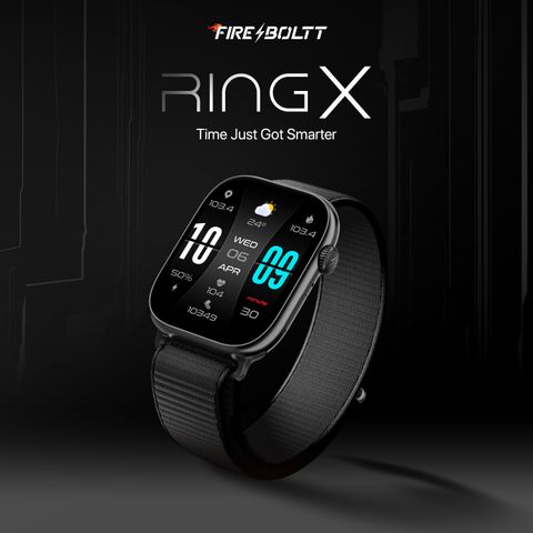Fire-Boltt Ring X 2.01" HD Smartwatch, Black Strap - Image 6