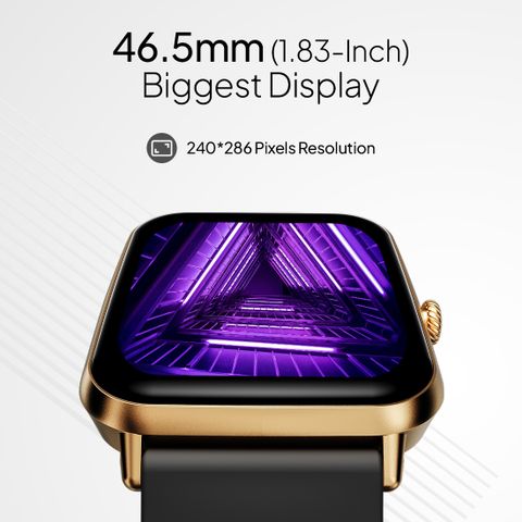 Fire-Boltt Ninja Calling Pro Plus 1.83" Smartwatch, Gold Black Strap - Image 8