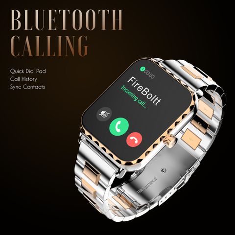 Fire-Boltt Jewel Luxury Stainless Steel, 47mm (1.85), 320*386 px & Bluetooth calling Smartwatch (Rose Gold Strap, Free Size) - Image 6