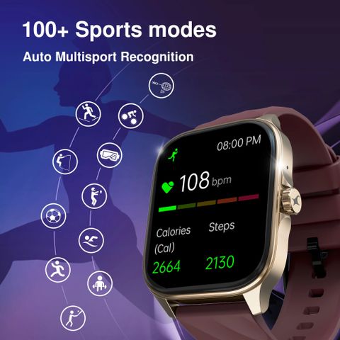 Fastrack Revoltt Pro 1.97" AMOLED Smartwatch (Beige Strap) - Image 6