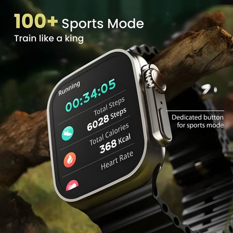 MAHAGURU T800 ULTRA SMART WATCH Smartwatch (BLACK Strap, FREE) - Image 4