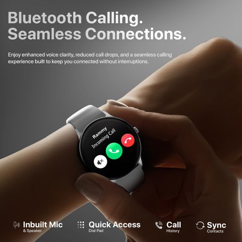 Fire-Boltt Ninja Talk 35.3mm (1.39) Round Bluetooth Calling Metal Body,120 Sports Modes Smartwatch (Grey Strap, 1.39 - Image 8