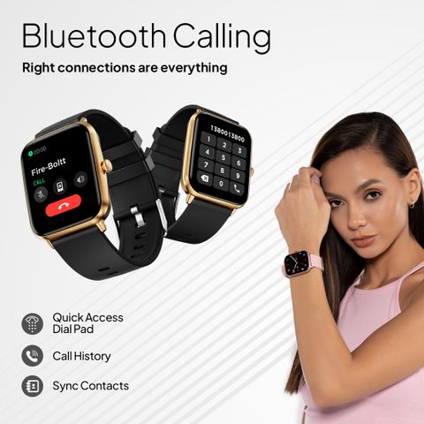 Fire-Boltt Ninja Calling Pro Plus 1.83" Smartwatch, Gold Black Strap - Image 7