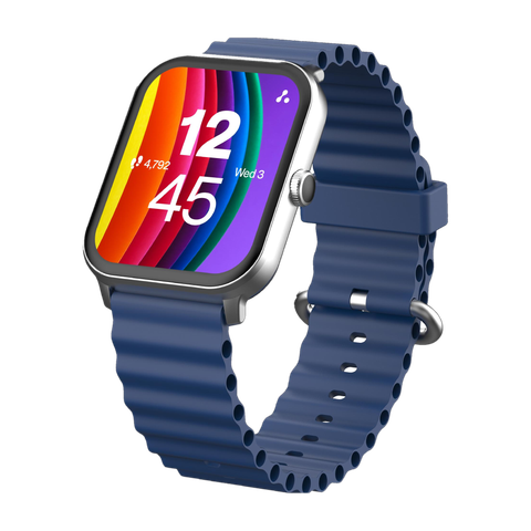 Ambrane Wise Eon Pro1.85 lucid display with BT calling Smartwatch (Navy Blue Strap, Regular) - Image 2