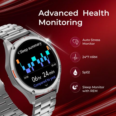 Fastrack Marvellous FX1 Smartwatch, 1.43'' Super AMOLED, Black Strap - Image 5