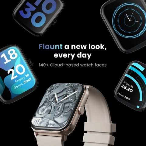 GOBOULT बà¥à¤²à¥à¤ Drift BT Calling HD Display, 140+ Watchface, BT calling, IP68 सà¥à¤®à¤¾à¤°à¥à¤à¤µà¥à¤ (बà¥à¤ सà¥à¤à¥à¤°à¥à¤ª) - Image 8