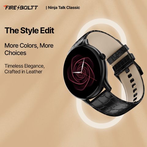 Fire-Boltt Ninja Talk 35.3mm (1.39) Round Bluetooth Calling Metal Body,120 Sports Modes Smartwatch (Black Classic Strap, Free Size) - Image 6